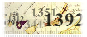 Fechas de la cronologa sobre un mapa antiguo de Canarias